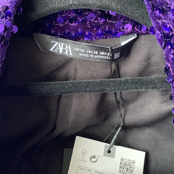 Zara Purple Sequin Blazer Dress - Picture 4 of 16